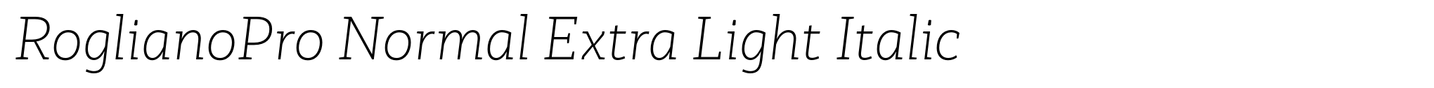 RoglianoPro Normal Extra Light Italic image
